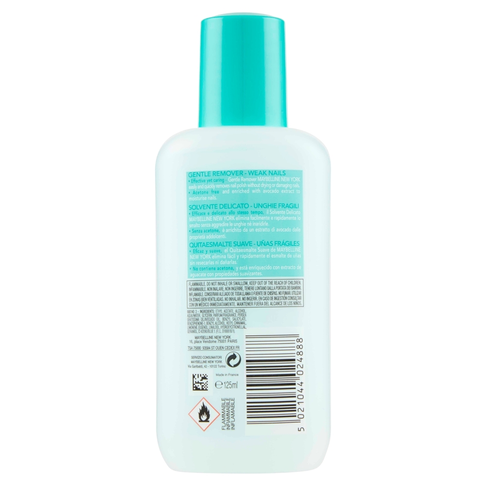 Maybelline New York Solvente Gentle Remover, Delicato sulle Mani, 125 ml